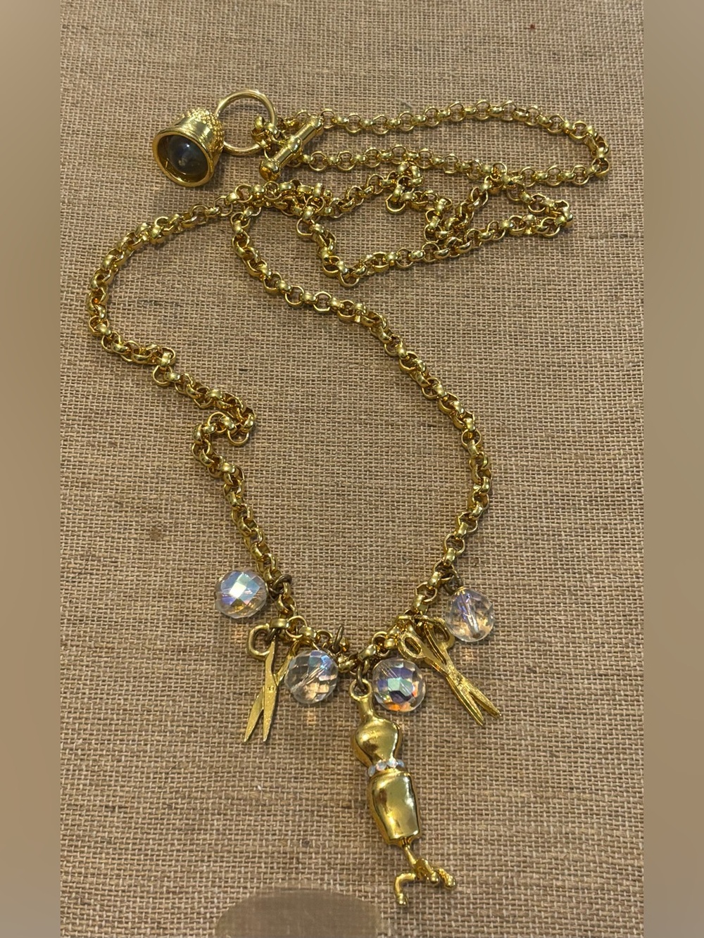 Sewing Inspired Charm Necklace 41”
